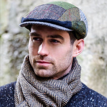 Load image into Gallery viewer, Irish Tweed Kerry Patch Flat Cap
