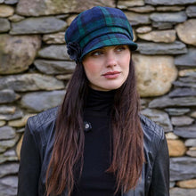 Load image into Gallery viewer, Blue Plaid Irish Tweed Newsboy Hat