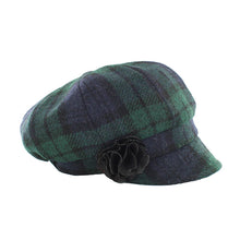 Load image into Gallery viewer, Blue Plaid Irish Tweed Newsboy Hat