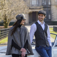 Load image into Gallery viewer, Charcoal Herringbone Ladies Irish Newsboy Hat