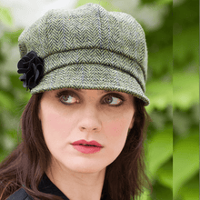 Load image into Gallery viewer, Irish Green Herringbone Newsboy Hat