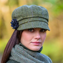 Load image into Gallery viewer, Irish Green Herringbone Newsboy Hat