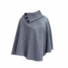Load image into Gallery viewer, Ladies Tweed Grey Poncho Cape