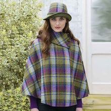 Load image into Gallery viewer, Ladies Blue Tartan Tweed Cape