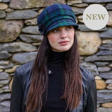 Load image into Gallery viewer, Blue Plaid Irish Tweed Newsboy Hat