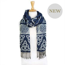 Load image into Gallery viewer, Celtic Knot and Spiral Viscose Irish Women's Scarf