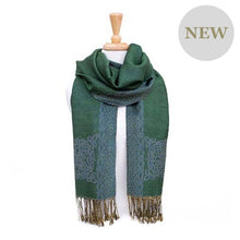 Load image into Gallery viewer, Emerald Green Celtic Knot Irish Ladies Scarf