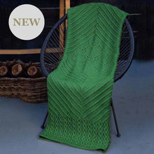 Load image into Gallery viewer, Traditional Irish Knit Blanket with Shamrock