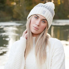 Load image into Gallery viewer, Sustainable Celtic Knot Hat and Gloves Gift Set -Taupe