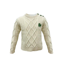 Load image into Gallery viewer, Kids Irish Knit Sweater with Shamrock