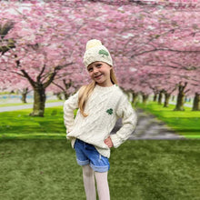 Load image into Gallery viewer, Kids Irish Knit Sweater with Shamrock