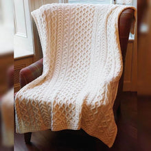Load image into Gallery viewer, Soft Merino Wool Aran Cable Knit Throw