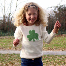 Load image into Gallery viewer, Child's Irish Sweater with Shamrock Design