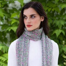 Load image into Gallery viewer, Irish Woven Scarf with Pink and Grey Color Scheme