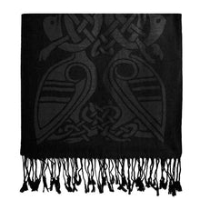 Load image into Gallery viewer, Celtic Book of Kells Pashmina Scarf Black