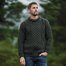 Load image into Gallery viewer, Honeycomb Crew Neck Irish Sweater
