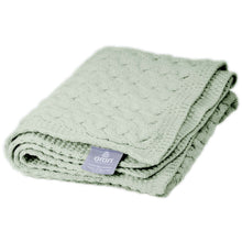 Load image into Gallery viewer, Soft Green Aran Knit Wool Irish Blanket Throw Tara Irish Clothing
