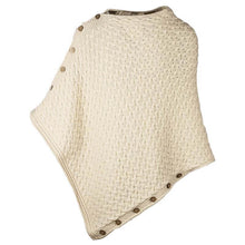 Load image into Gallery viewer, Merino Irish Poncho with Side Buttons