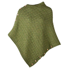 Load image into Gallery viewer, Merino Irish Poncho with Side Buttons