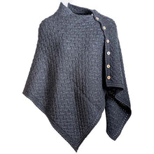 Load image into Gallery viewer, Merino Irish Poncho with Side Buttons