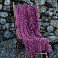 Load image into Gallery viewer, Irish Merino Wool Blanket Red Jam Color Tara

