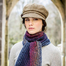 Load image into Gallery viewer, Irish Tweed Newsboy Hat for Women in Light Brown Tara Irish CLothing