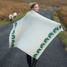 Load image into Gallery viewer, Merino Wool Irish Shamrock Blanket Tara Irish Clothing