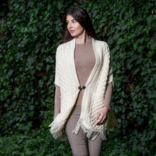 Load image into Gallery viewer, SAOL White Aran Wrap Cardigan ML104 TaraIrishClothing.com