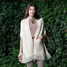 Load image into Gallery viewer, SAOL White Aran Wrap Cardigan ML104 TaraIrishClothing.com