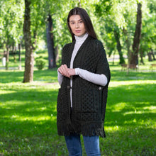 Load image into Gallery viewer, SAOL Army Green Aran Wrap Cardigan ML104 TaraIrishClothing.com
