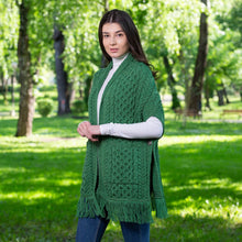 Load image into Gallery viewer, SAOL Green Aran Wrap Cardigan ML104 TaraIrishClothing.com