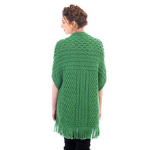 Load image into Gallery viewer, Back SAOL Green Aran Wrap Cardigan ML104 TaraIrishClothing.com