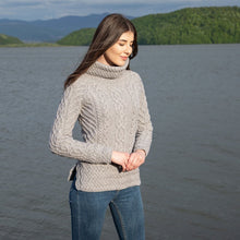Load image into Gallery viewer, SAOL Traditional Ladies Aran Sweater Grey ML117-103 Side tarairishclothing.com
