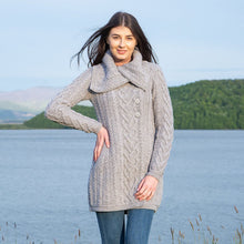 Load image into Gallery viewer, SAOL Ladies Merino Wool A-Line Cardigan Grey ML120 TaraIrishClothing.com