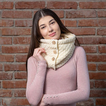 Load image into Gallery viewer, Irish Snood Scarf with Buttons
