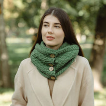 Load image into Gallery viewer, Irish Snood Scarf with Buttons