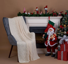 Load image into Gallery viewer, Aran Irish Blanket Made in Ireland Tara Irish Clothing Christmas