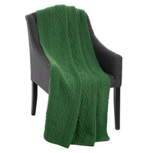 Load image into Gallery viewer, SAOL Irish Wool Blanket Green MT100 TaraIrishClothing.com