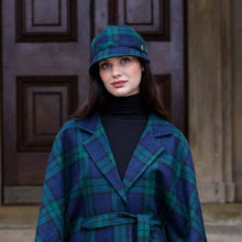 Load image into Gallery viewer, Irish Tweed Flapper Hat in Blue Plaid