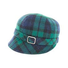 Load image into Gallery viewer, Irish Tweed Flapper Hat in Blue Plaid