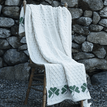 Load image into Gallery viewer, Merino Wool Irish Shamrock Blanket Full View
