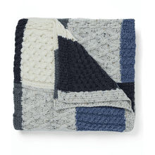 Load image into Gallery viewer, Merino Aran Patchwork Throw Section View Tara Irish Clothing