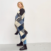 Load image into Gallery viewer, Merino Aran Patchwork Throw Lifestyle Tara Irish