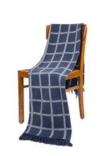 Load image into Gallery viewer, Blue Irish Oxford Merino Wool Check Blanket