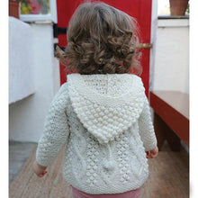 Load image into Gallery viewer, Reverse Merino Wool Baby Aran Sweater with Hood Tara Irish Clothing