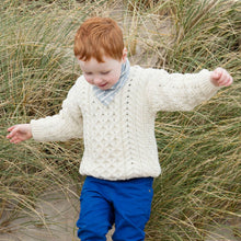 Load image into Gallery viewer, Aran Woollen Mills Childrens Aran Sweater White A761 TaraIrishClothing.com

