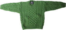 Load image into Gallery viewer, Aran Woollen Mills Childrens Aran Sweater in Green A761 TaraIrishClothing.com
