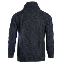 Load image into Gallery viewer, Men's Merino Wool Aran Sweater Charcoal Front Full View