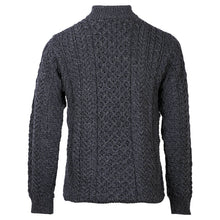 Load image into Gallery viewer, Aran Woollen Mills Zipper Donegal Irish Sweater Derby Purple Back B722 TaraIrishClothing.com