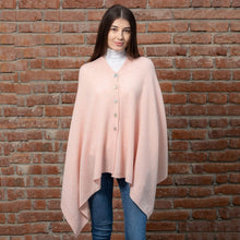 Load image into Gallery viewer, Pink Lambswool Button Shawl Tara Irish Clothing